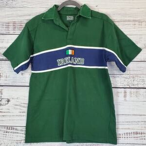 Total Rugby Mens Polo Sz S Ireland Flag Emerald Green Blokecore Embellish Shirt